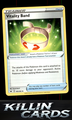 Vitality Band 185/202 Pokemon Uncommon SWSH01: Sword & Shield Base Set Card NM