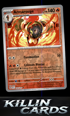 Reverse Holofoil Armarouge 034/191 Pokemon Uncommon SV08: Surging Sparks Card NM