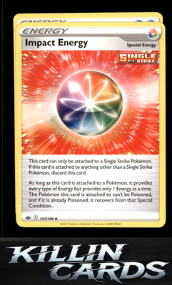 Impact Energy 157/198 Pokemon Uncommon SWSH06: Chilling Reign Card NM