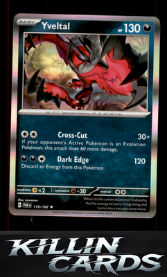 Yveltal - 118/182 118/182 Pokemon Rare SV04: Paradox Rift Card NM