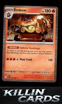 Emboar 013/086 Pokemon Rare SV: White Flare Card NM