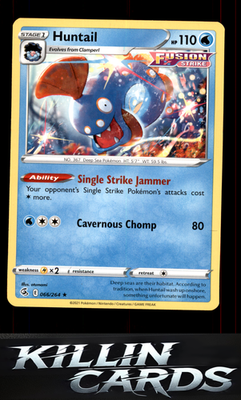 Huntail 066/264 Pokemon Rare SWSH08: Fusion Strike Card NM