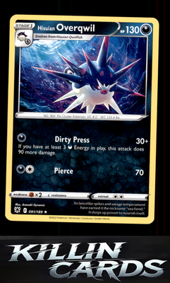 Hisuian Overqwil (91) 091/189 Pokemon Rare SWSH10: Astral Radiance Card NM