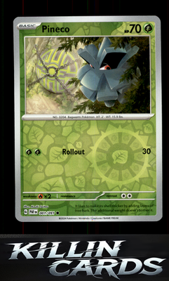 Reverse Holofoil Pineco - 001/091 001/091 Pokemon Common SV: Paldean Fates Card