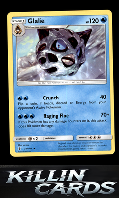 Glalie 32/145 Pokemon Uncommon SM - Guardians Rising Card NM