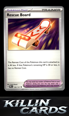 Rescue Board 126/131 Pokemon Uncommon SV: Prismatic Evolutions Card NM