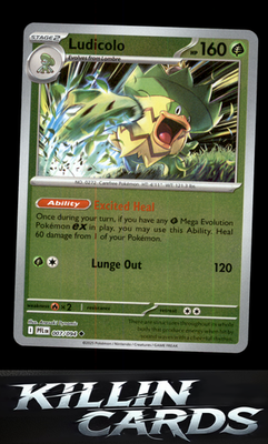 Reverse Holofoil Ludicolo - 007/094 007/094 Pokemon Uncommon ME02: Phantasmal Fl