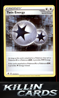 Twin Energy 174/192 Pokemon Uncommon SWSH02: Rebel Clash Card NM
