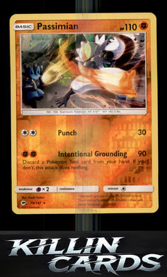 Reverse Holofoil Passimian 79/147 Pokemon Rare SM - Burning Shadows Card NM