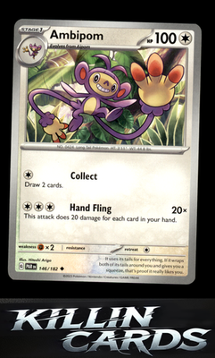Reverse Holofoil Ambipom 146/182 Pokemon Uncommon SV04: Paradox Rift Card NM