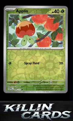 Reverse Holofoil Applin 009/131 Pokemon Common SV: Prismatic Evolutions Card NM