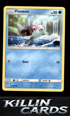 Finneon 39/236 Pokemon Common SM - Unified Minds Card NM