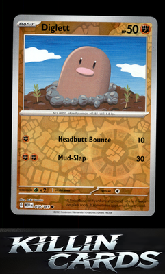 Reverse Holofoil Diglett 050/165 Pokemon Common SV: Scarlet & Violet 151 Card NM