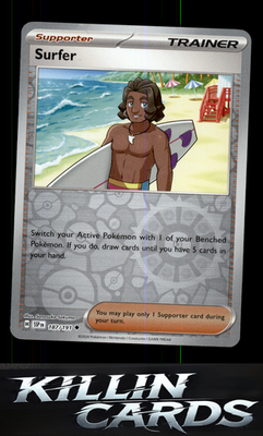 Reverse Holofoil Surfer - 187/191 187/191 Pokemon Uncommon SV08: Surging Sparks