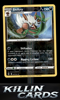 Reverse Holofoil Shiftry 097/203 Pokemon Rare SWSH07: Evolving Skies Card NM