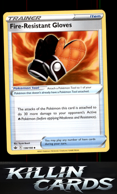 Fire-Resistant Gloves 138/198 Pokemon Uncommon SWSH06: Chilling Reign Card NM