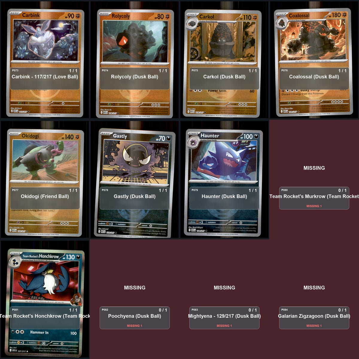 Pokemon TCG ME: Ascended Heroes C/UC/R Standard Set 91 Cards
