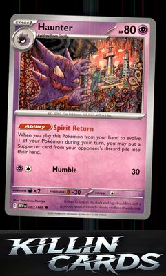 Haunter 093/165 Pokemon Uncommon SV: Scarlet & Violet 151 Card NM
