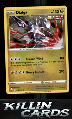 Dialga 112/203 Pokemon Holo Rare SWSH07: Evolving Skies Card NM