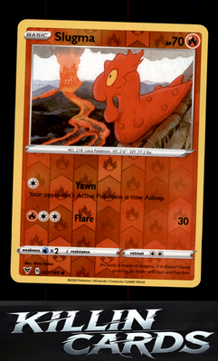 Reverse Holofoil Slugma 027/185 Pokemon Common SWSH04: Vivid Voltage Card NM