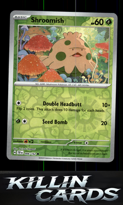 Reverse Holofoil Shroomish 006/162 Pokemon Common SV05: Temporal Forces Card NM