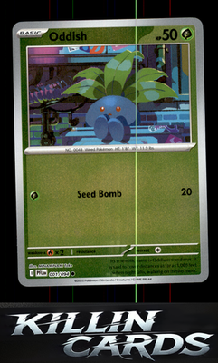 Reverse Holofoil Oddish 001/094 Pokemon Common ME02: Phantasmal Flames Card NM