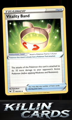 Vitality Band 185/202 Pokemon Uncommon SWSH01: Sword & Shield Base Set Card NM