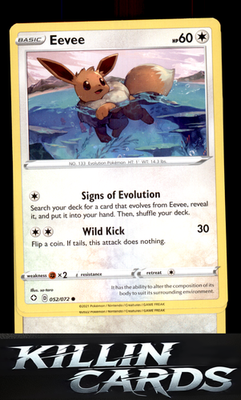 Eevee 052/072 Pokemon Common Shining Fates Card LP