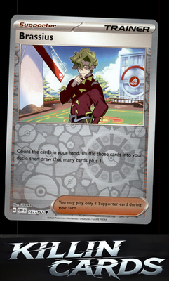 Reverse Holofoil Brassius 187/197 Pokemon Uncommon SV03: Obsidian Flames Card NM