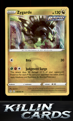 Zygarde 118/203 Pokemon Holo Rare SWSH07: Evolving Skies Card NM
