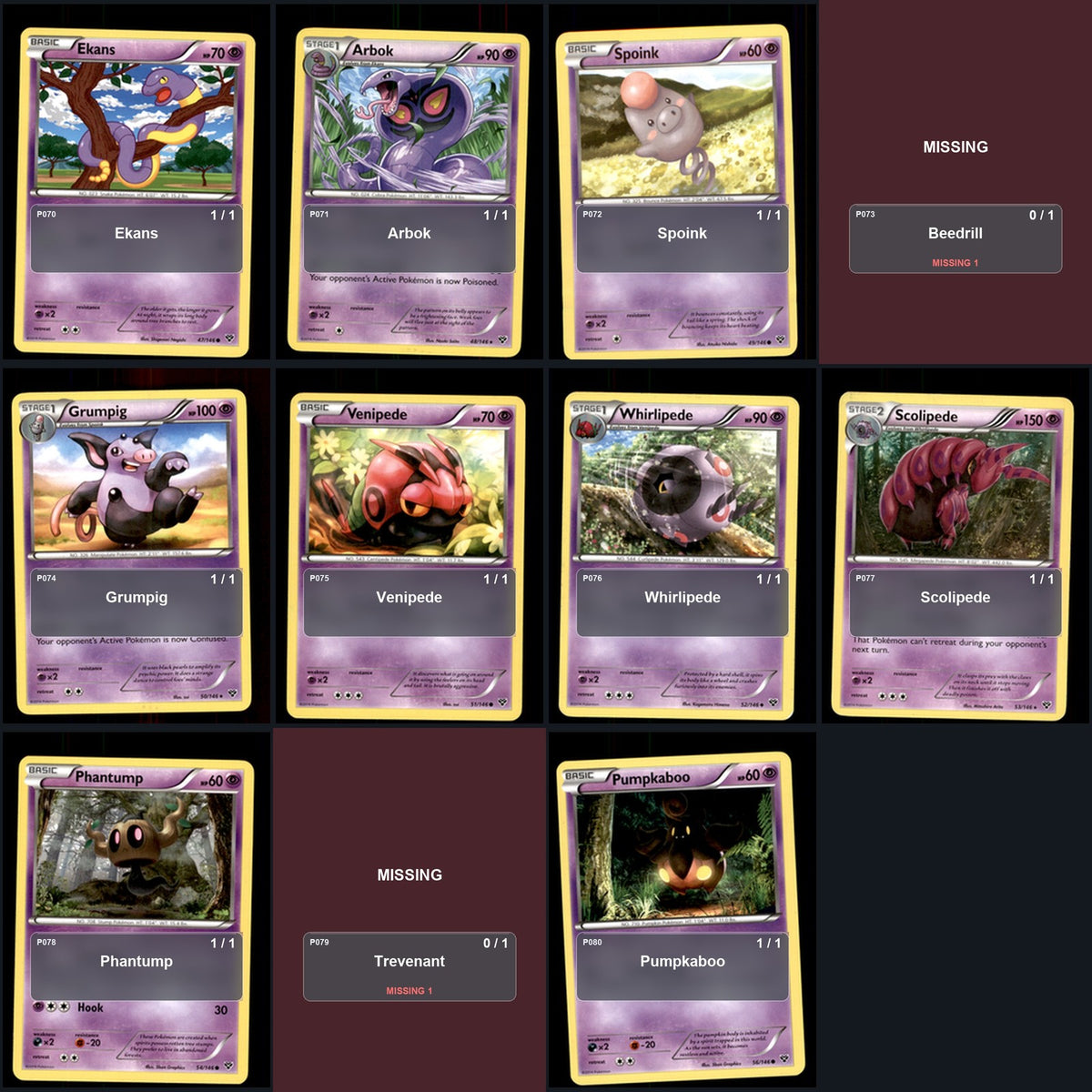 Pokemon TCG XY Base Set C/UC/R Standard Set 99 Cards