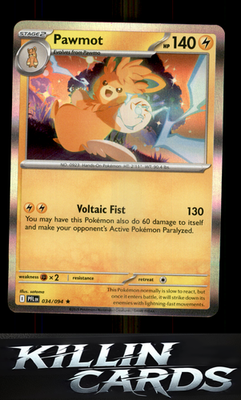 Pawmot 034/094 Pokemon Rare ME02: Phantasmal Flames Card NM