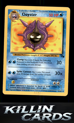 Cloyster 32/62 Pokemon Uncommon Fossil Card LP