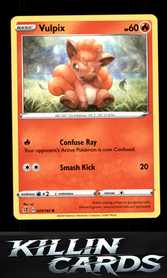 Vulpix 024/192 Pokemon Common SWSH02: Rebel Clash Card NM