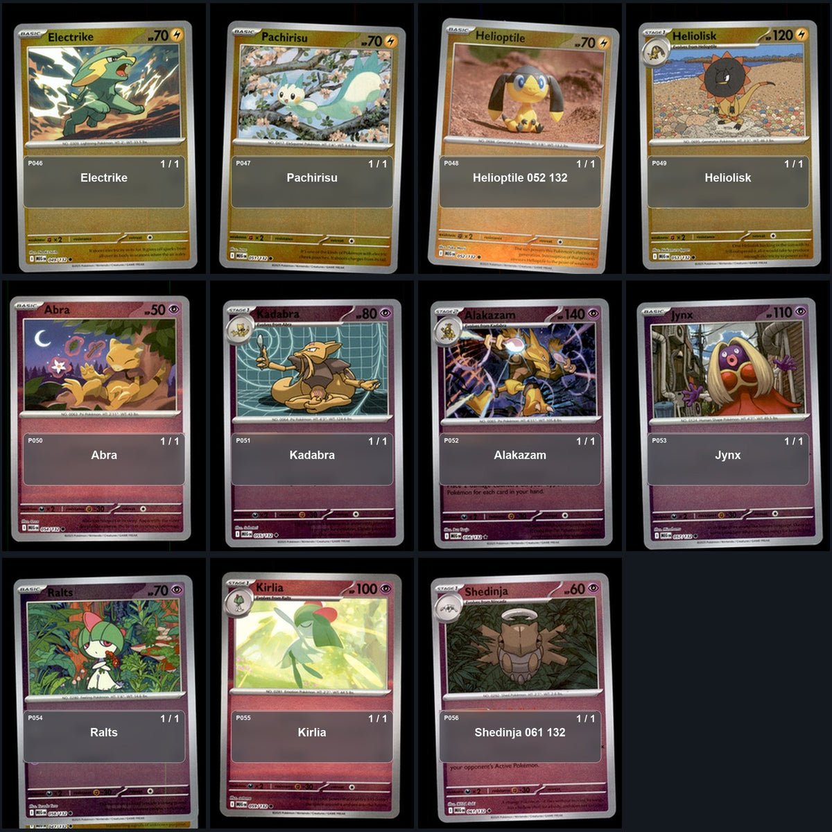 Pokemon TCG ME01: Mega Evolution Reverse Holo Master Set 116 Reverse Holo Card
