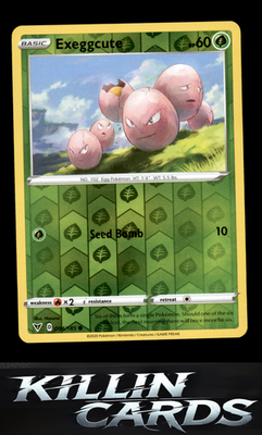 Reverse Holofoil Exeggcute 004/185 Pokemon Common SWSH04: Vivid Voltage Card NM
