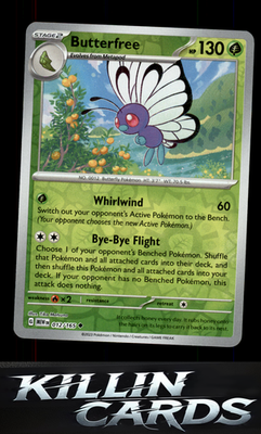 Reverse Holofoil Butterfree 012/165 Pokemon Uncommon SV: Scarlet & Violet 151 Ca