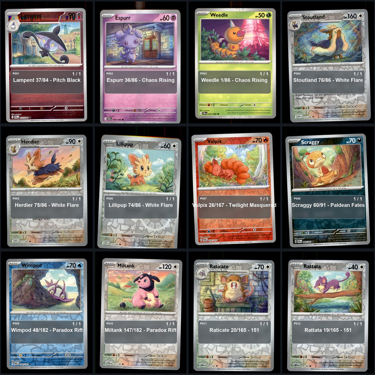 Pokemon TCG sowsow Artist Collection 55 Cards Lot