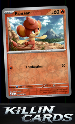 Reverse Holofoil Pansear 022/191 Pokemon Common SV08: Surging Sparks Card NM