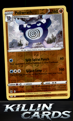 Reverse Holofoil Poliwrath 085/196 Pokemon Rare SWSH11: Lost Origin Card NM