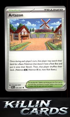 Artazon 076/091 Pokemon Uncommon SV: Paldean Fates Card NM