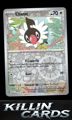 Reverse Holofoil Chatot - 132/162 132/162 Pokemon Common SV05: Temporal Forces C