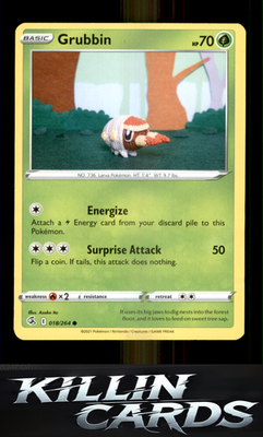 Grubbin 018/264 Pokemon Common SWSH08: Fusion Strike Card NM