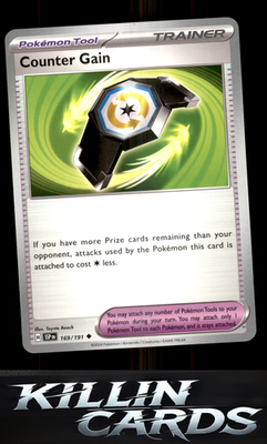 Counter Gain 169/191 Pokemon Uncommon SV08: Surging Sparks Card NM