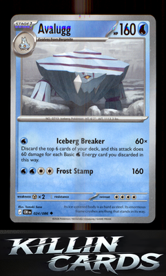 Avalugg 024/086 Pokemon Uncommon ME04: Chaos Rising Card NM