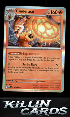 Cinderace 028/132 Pokemon Rare ME01: Mega Evolution Card NM