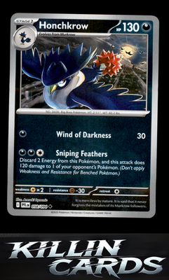 Reverse Holofoil Honchkrow 058/094 Pokemon Uncommon ME02: Phantasmal Flames Card