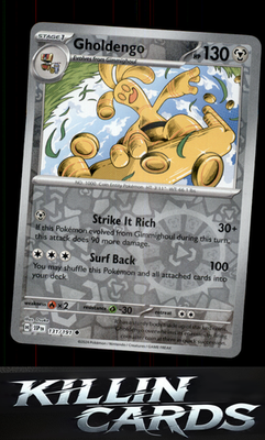 Reverse Holofoil Gholdengo 131/191 Pokemon Uncommon SV08: Surging Sparks Card NM