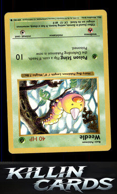 Weedle 069/102 Pokemon Common Base Set (Shadowless) Card LP