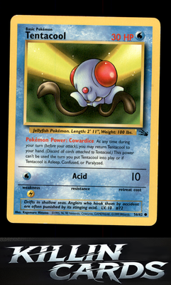Tentacool 56/62 Pokemon Common Fossil Card LP
